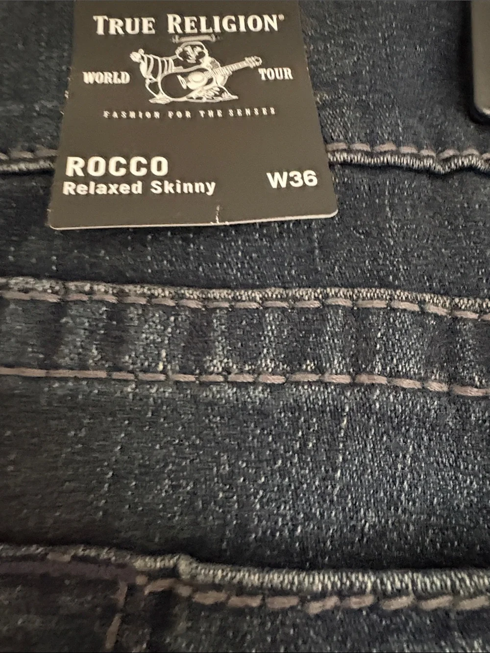 True Religion Men's Slim Jeans in Dark Indigo Black
